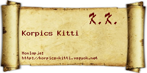 Korpics Kitti névjegykártya